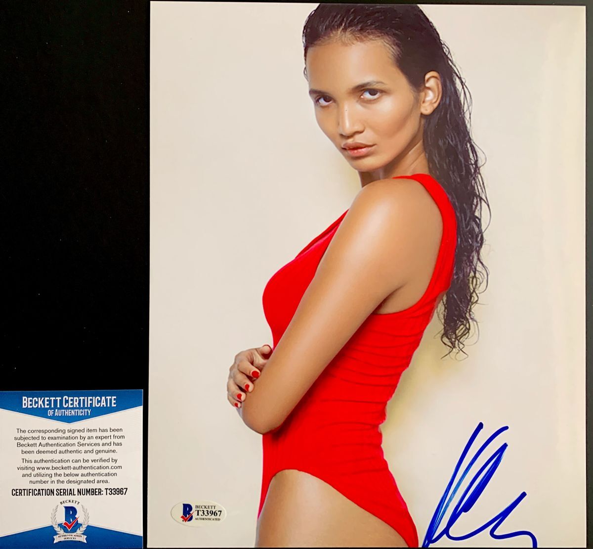 Kristina Menissov Signed 8x10 Photo D Autograph Ethiopian Model BAS COA