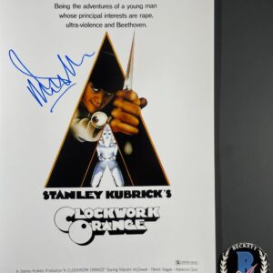 Malcolm McDowell Signed A Clockwork Orange 11x17 Poster E Autograph BAS COA