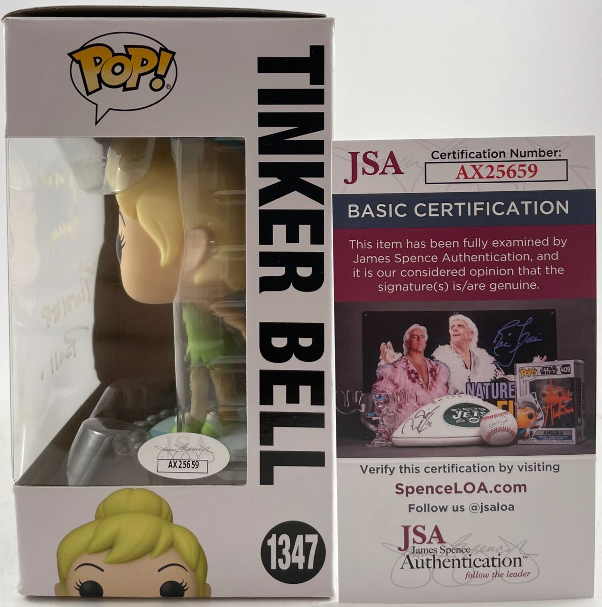 Margaret Kerry Signed Disney Peter Pan Tinker Bell Funko POP! Vinyl #1347JSA COA - Image 2