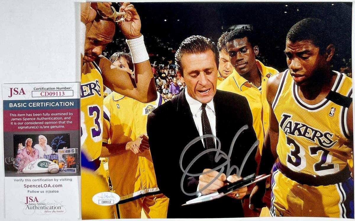 NBA Pat Riley Signed Los Angeles Lakers 8x10 Photo Authentic Autograph JSA COA