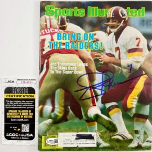 NFL Washington Redskins Joe Theismann Signed Sports Illustrated Magazine JSA COA