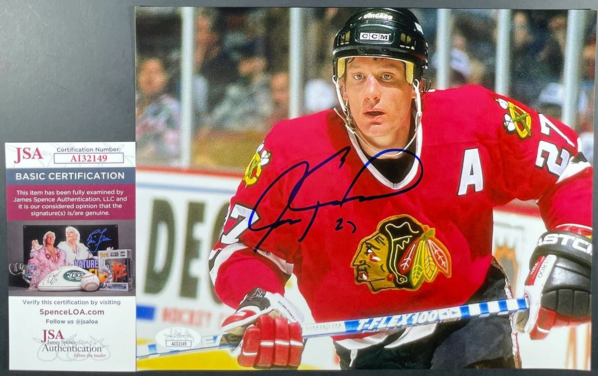 NHL Jeremy Roenick Signed Chicago Blackhawks 8x10 Photo B Autograph JSA COA