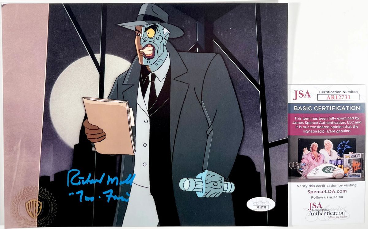 Richard Moll Signed Batman The Animated Series Two-Face 8x10 Photo C JSA COA
