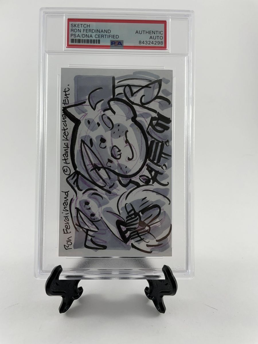 Ron Ferdinand Signed Dennis The Menace Index Card Sketch PSA/DNA Encapsulated - Image 2