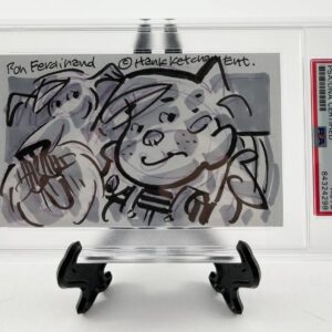 Ron Ferdinand Signed Dennis The Menace Index Card Sketch PSA/DNA Encapsulated