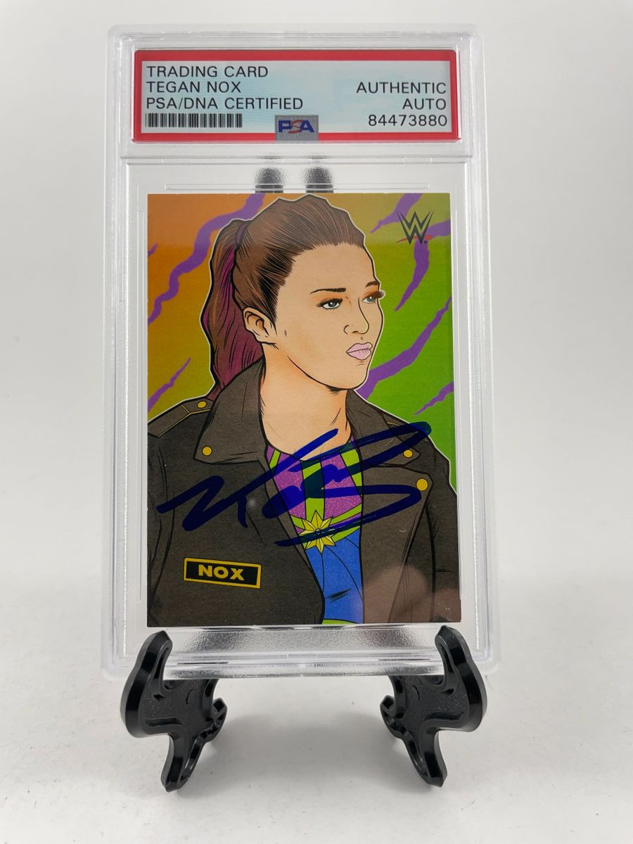 Tegan Nox Signed 2021 Topps WWE MigsMedia1 Illustration Card PSA DNA Slabbed