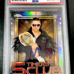 The Miz Signed 2021 Topps Chrome WWE 5 Timers Club Trading Card PSA DNA Slabbed