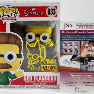 Tone Rodriguez Signed Sketched The Simpsons Ned Flanders Funko POP B JSA COA