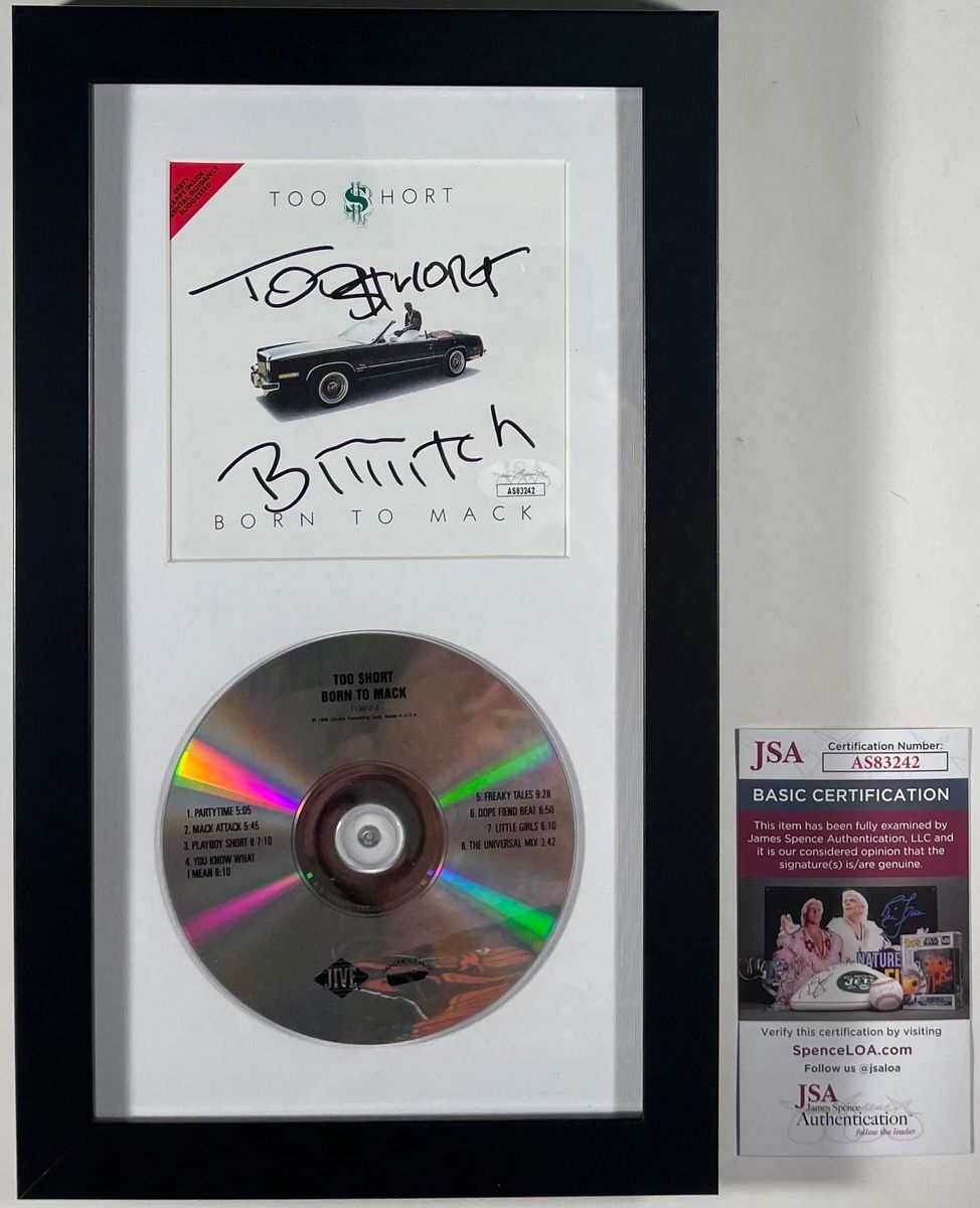 Too Short Signed Born To Mack CD Booklet Framed Matted Display JSA COA