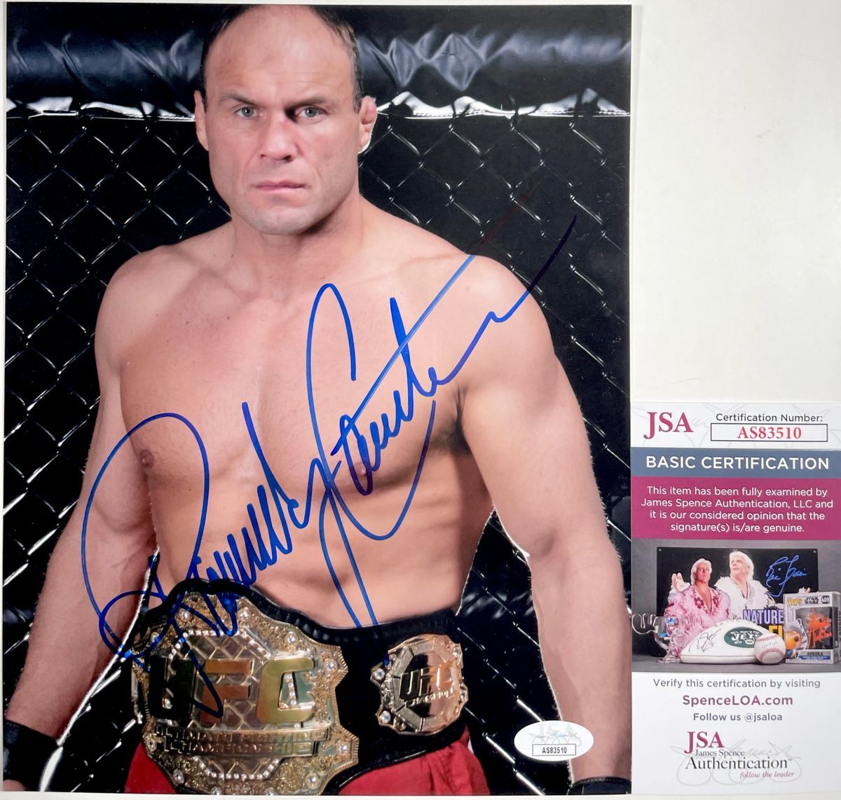 UFC Randy Couture Signed 8x10 Photo C Autograph MMA Fighter JSA COA