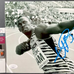 Usain Bolt Signed Moscow 2013 B&W 8x10 Photo Authentic Autograph JSA COA