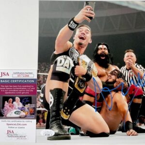 WWE Austin Theory Signed Championship Belt 8x10 Photo A Autograph JSA COA