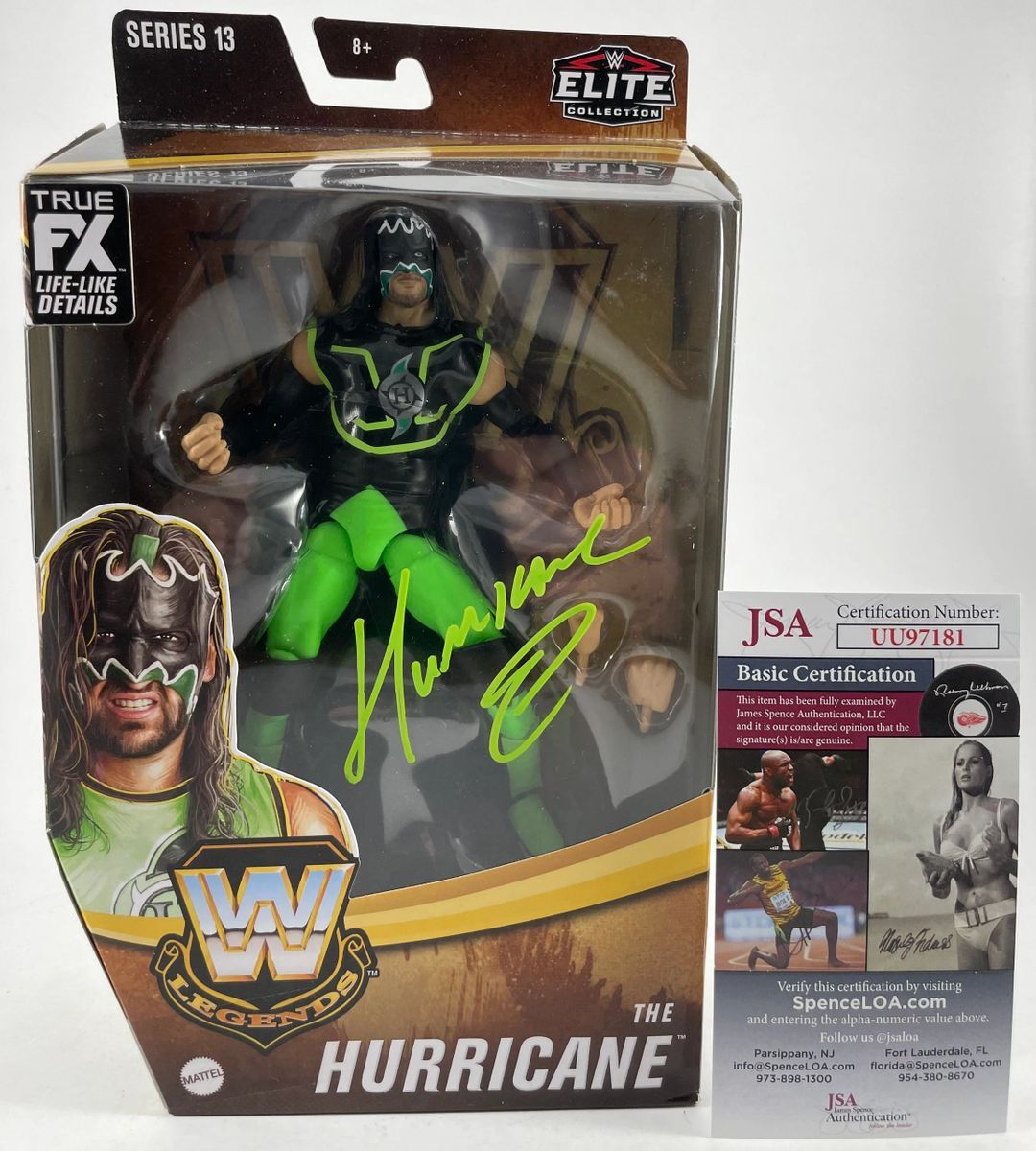 WWE NXT The Hurricane Shane Helms Signed Mattel Elite Legends Figure A JSA COA
