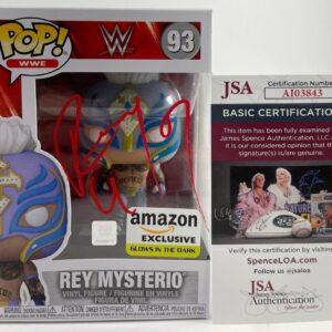 WWE Rey Mysterio Signed Exclusive GITD Funko POP #93 Autograph JSA COA