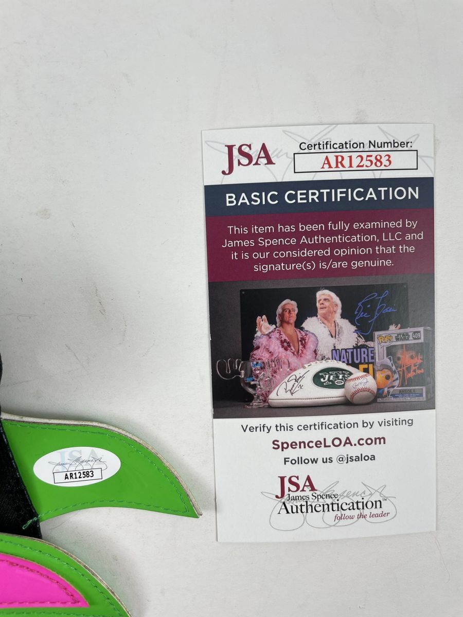 WWE Rey Mysterio Signed Luchador Mask Pink Green Black WrestleMania JSA COA - Image 4