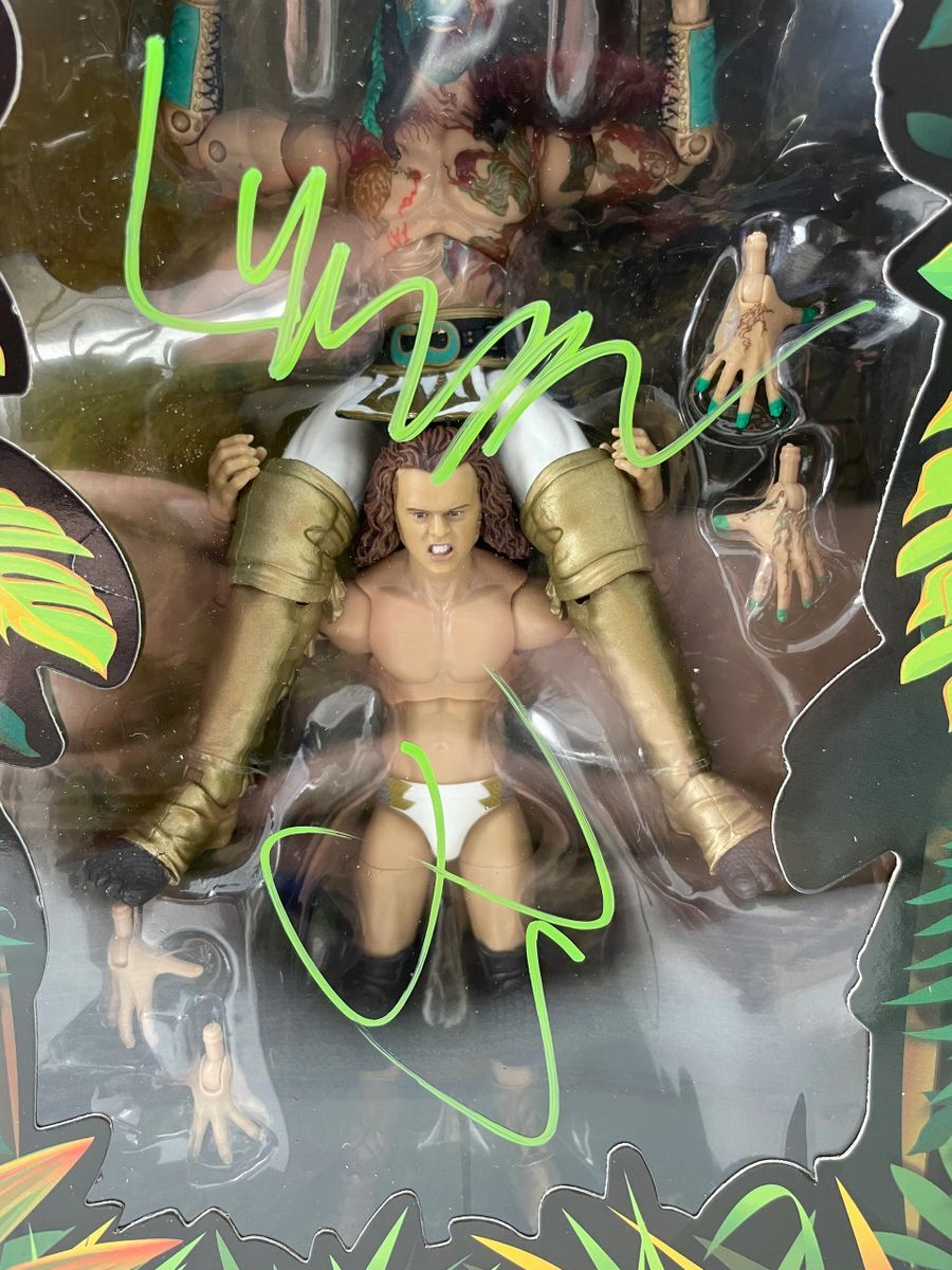 AEW Jungle Boy & Luchasaurus Signed Jurassic Express RSC Chase Figures JSA COA - Image 3