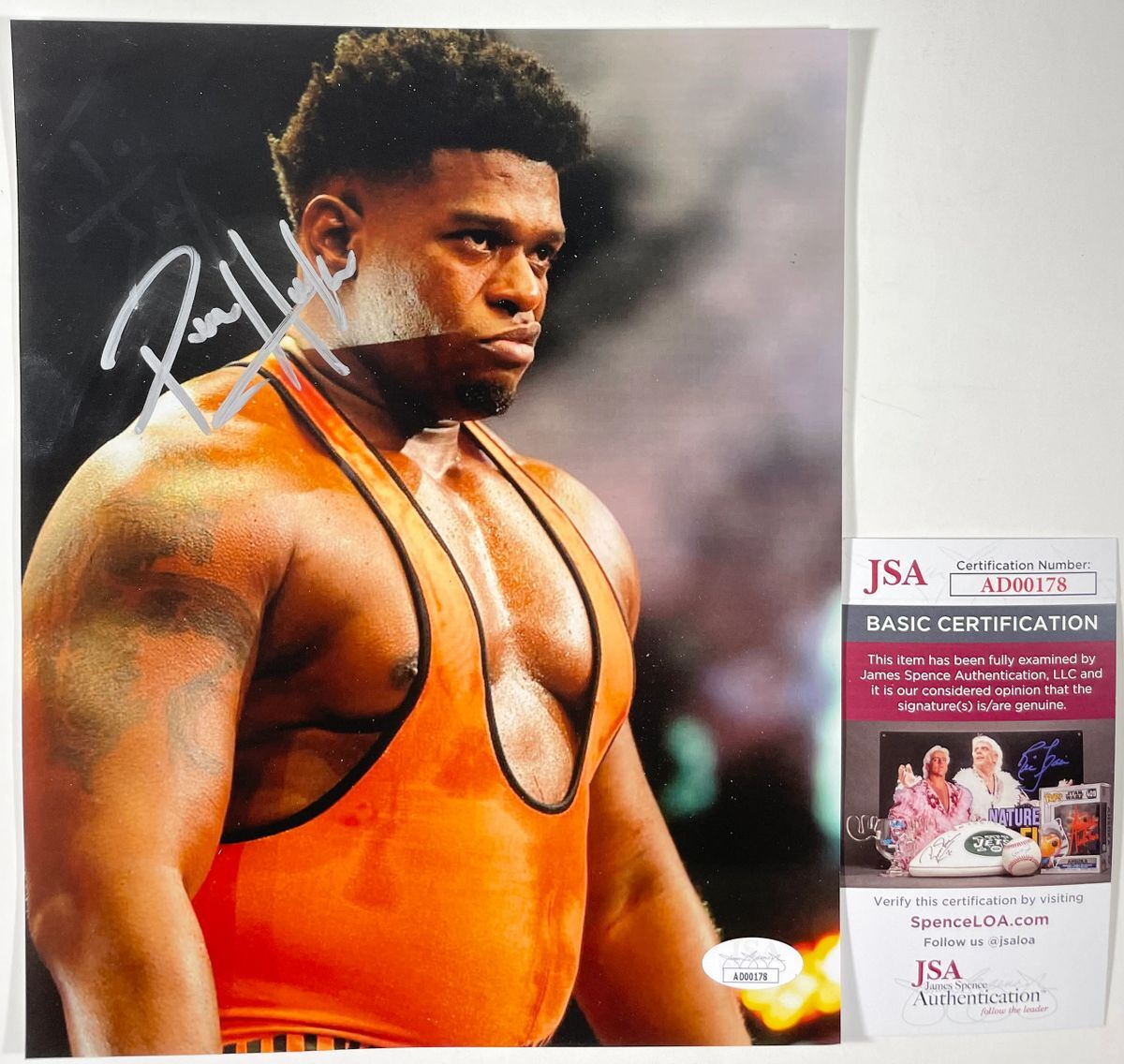 AEW Powerhouse Hobbs Signed All Elite Wrestling 8x10 Photo B Autograph JSA COA