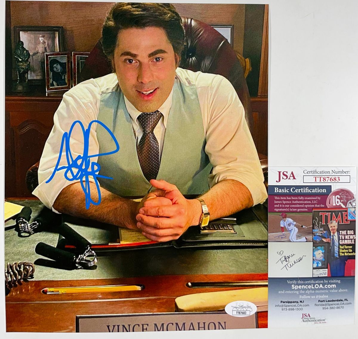 Adam Ray Signed Young Rock Vince McMahon 8x10 Photo Autograph WWE JSA COA
