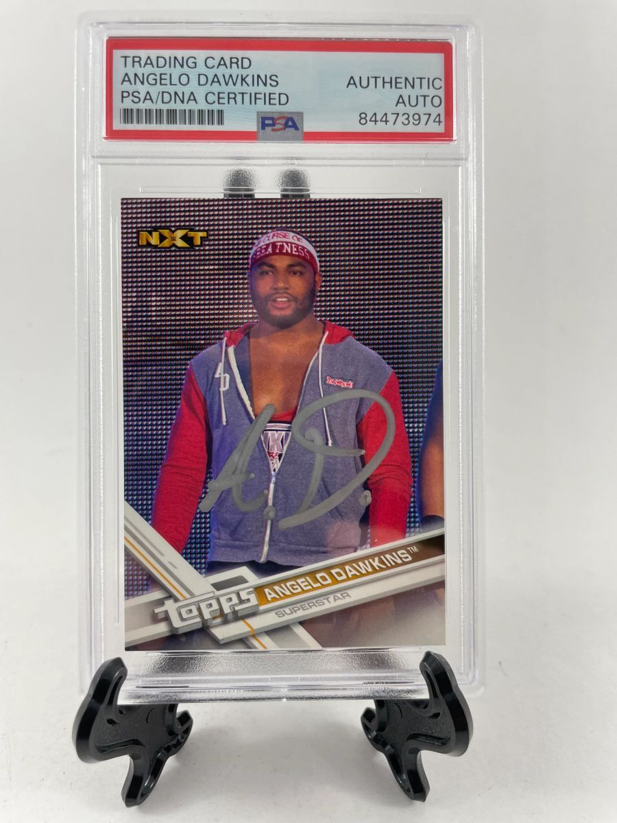 Angelo Dawkins Signed 2017 Topps WWE Then Now Forever Card PSA DNA Slabbed