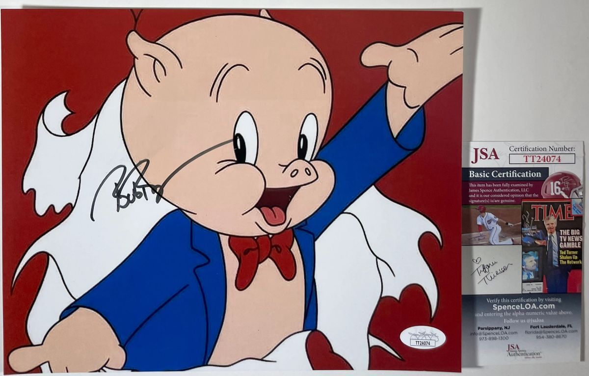 Bob Bergen Signed Looney Tunes 8x10 Photo B Autograph Porky Pig JSA COA