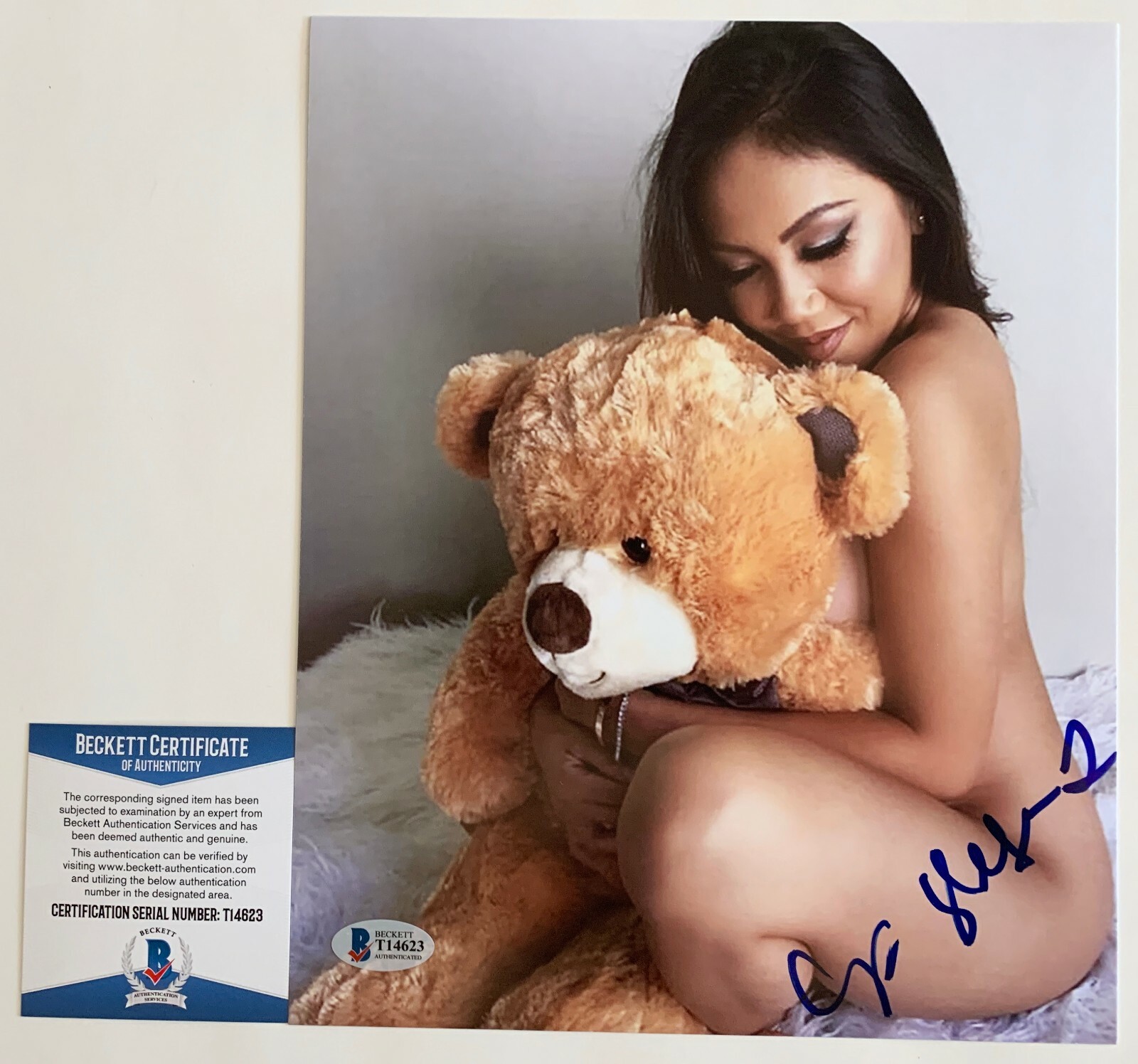 Caya Hefner Signed 8x10 Photo Autograph Hot Sexy Playboy Model Beckett BAS COA