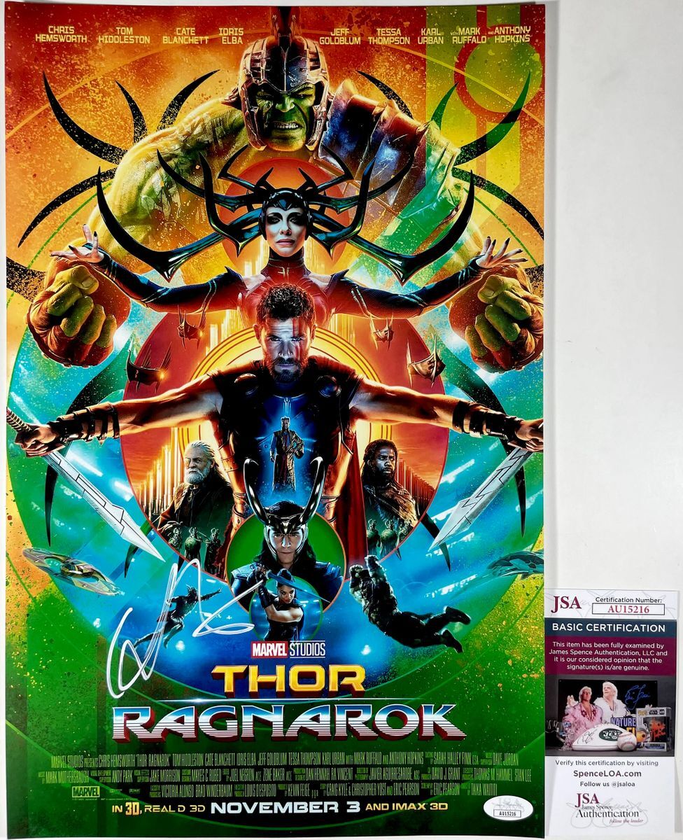 Chris Hemsworth Signed Marvel Thor: Ragnarok 11x17 Poster Autograph JSA COA