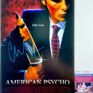 Christian Bale Signed American Psycho 11x17 Movie Poster Autograph JSA COA