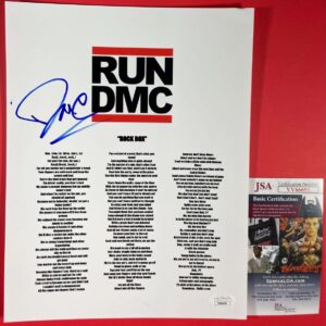 Darryl McDaniels DMC Signed Run-DMC Rock Box Lyric Sheet Autograph JSA COA