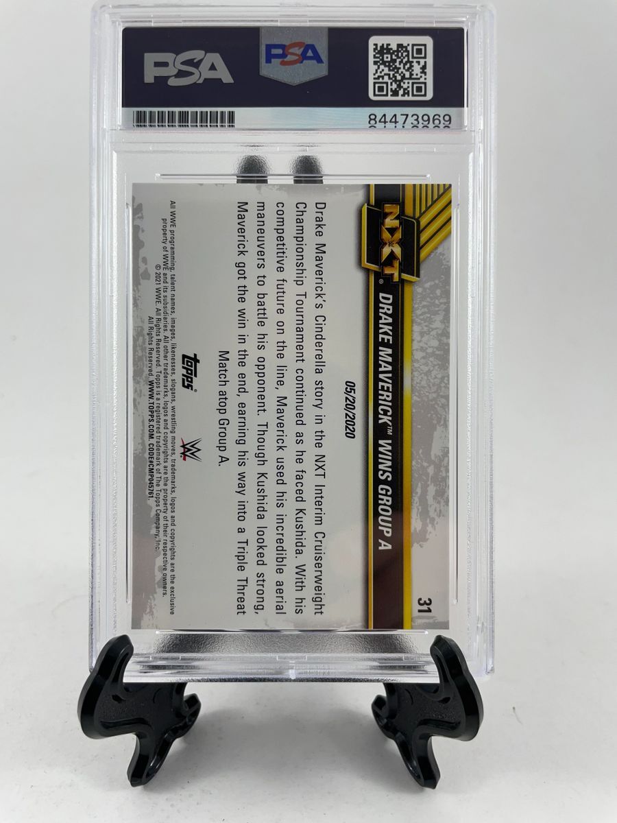 Drake Maverick Signed 2021 Topps WWE NXT Trading Card Purple PSA DNA Slabbed - Image 2