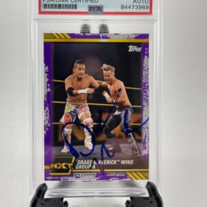 Drake Maverick Signed 2021 Topps WWE NXT Trading Card Purple PSA DNA Slabbed
