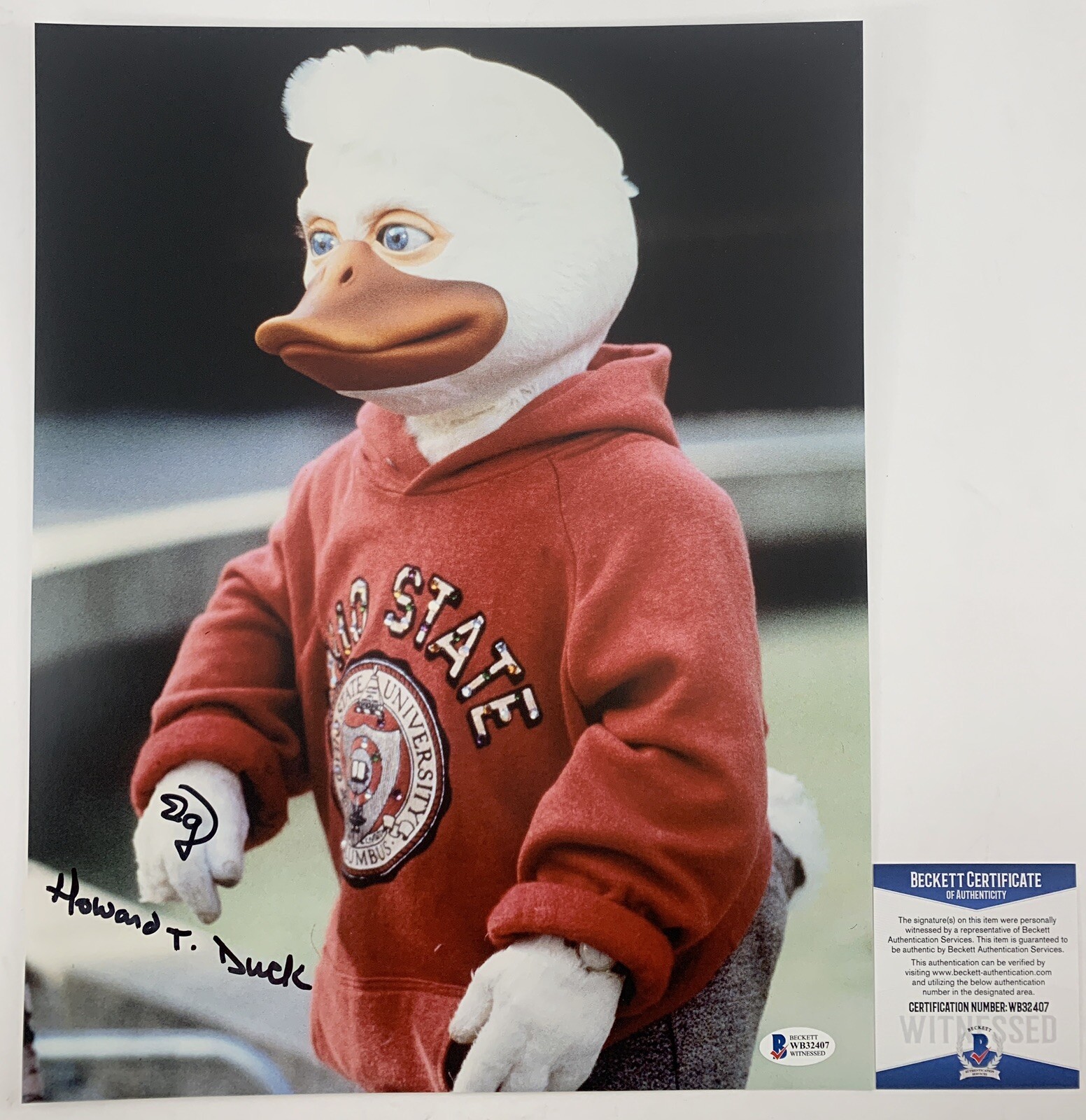 Ed Gale Signed Howard The Duck 11x14 Photo Autograph Beckett BAS COA