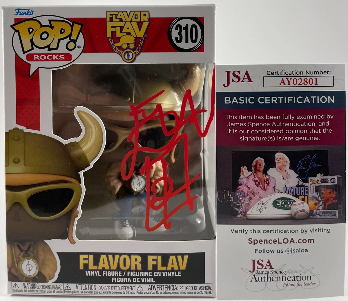 Flavor Flav Signed Funko POP! Vinyl #310 A Autograph Public Enemy JSA COA