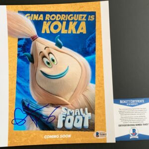 Gina Rodriguez Signed Small Foot 8x10 Photo Autograph Scoob Jane Beckett BAS COA