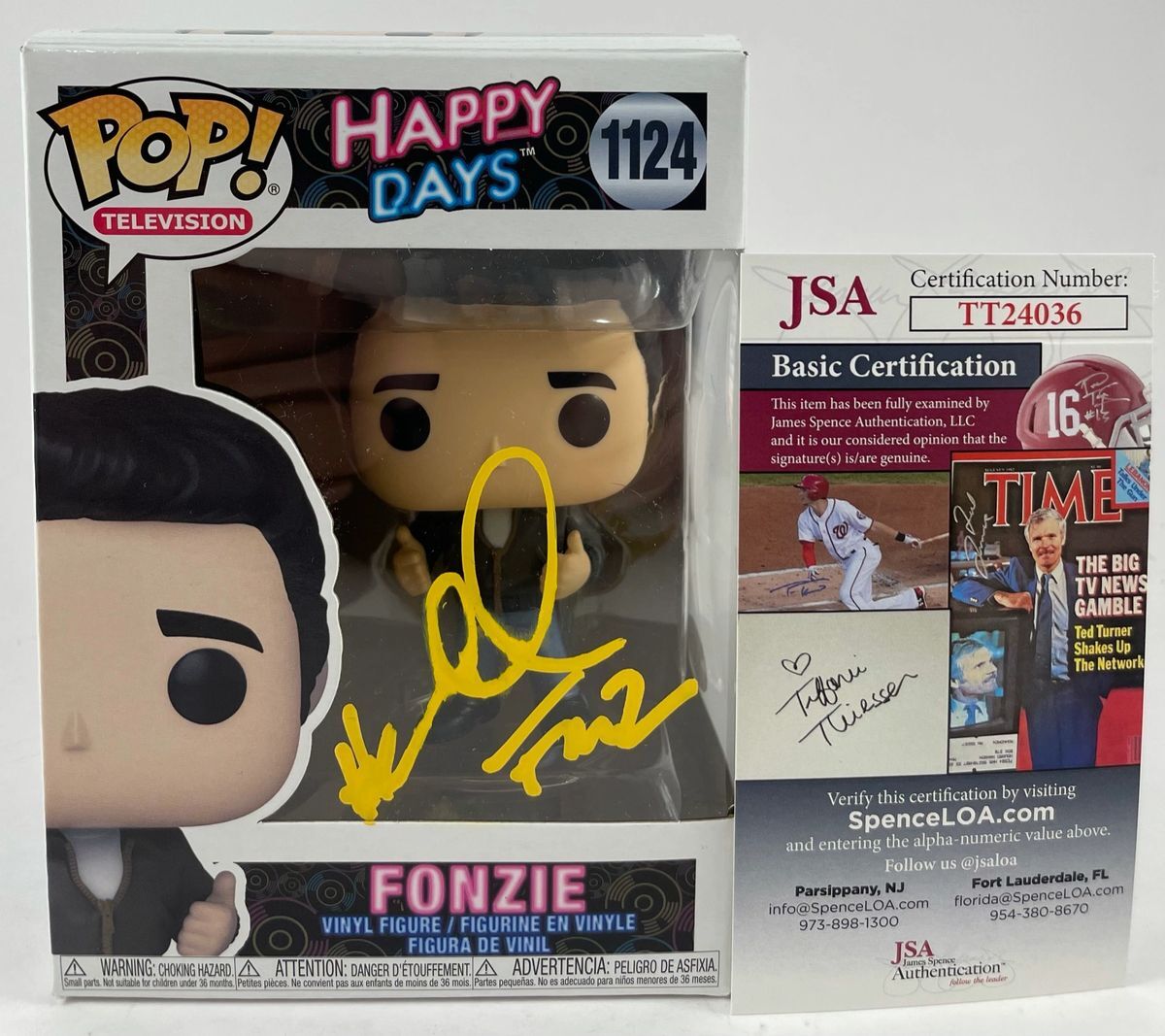 Henry Winkler Signed Happy Days Fonzie Funko POP #1124 C Autograph JSA COA