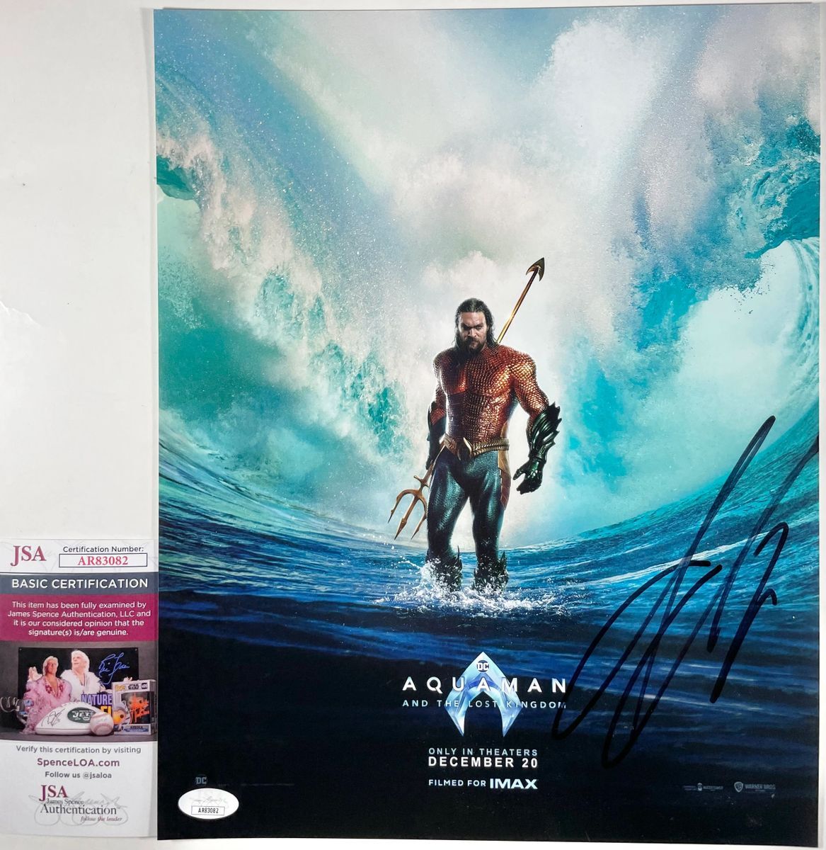 Jason Momoa Signed Aquaman The Lost Kingdom 11x14 Photo A Autograph JSA COA