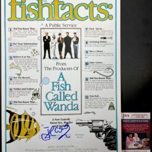 John Cleese Signed A Fish Called Wanda11x17 Movie Poster Autograph JSA COA