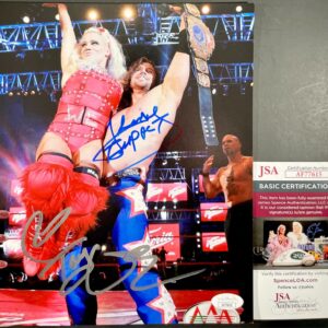 Johnny Impact & Taya Valkyrie Signed AAA 8x10 Photo TNA Wrestling Lucha JSA COA