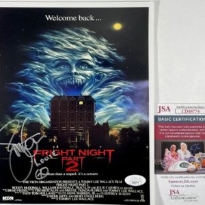 Jon Gries Signed Fright Night Part 2 8x10 Mini Movie Poster A Autograph JSA COA