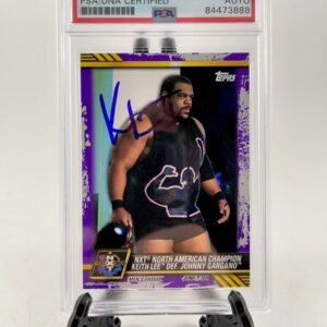 Keith Lee Signed 2021 Topps WWE NXT Trading Card #36 Purple PSA DNA Slabbed