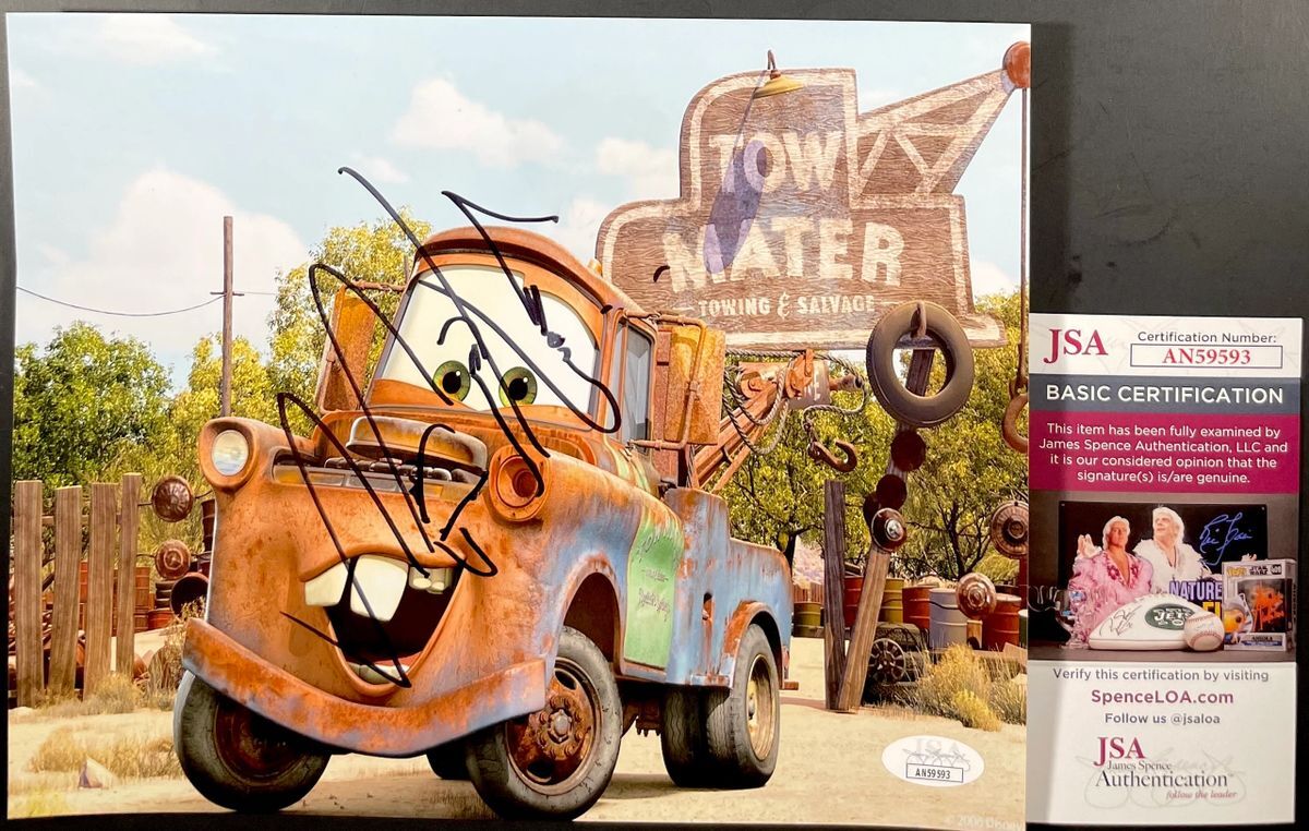 Larry The Cable Guy Signed Disney Cars "Mater" 8x10 Photo A Autograph JSA COA