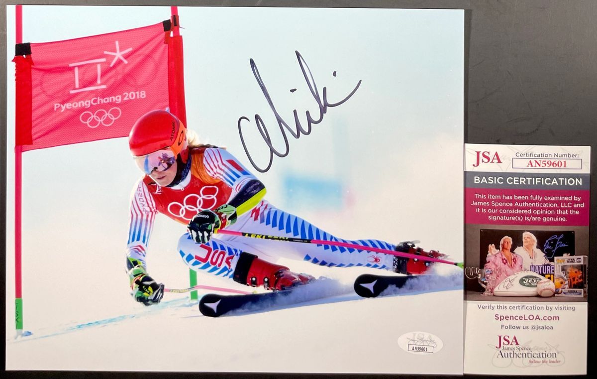 Mikaela Shiffrin Signed 8x10 Photo C Autograph Olympic Gold Medal Skier JSA COA