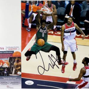 NBA Larry Sanders Signed Milwaukee Bucks 8x10 Photo A Autograph JSA COA