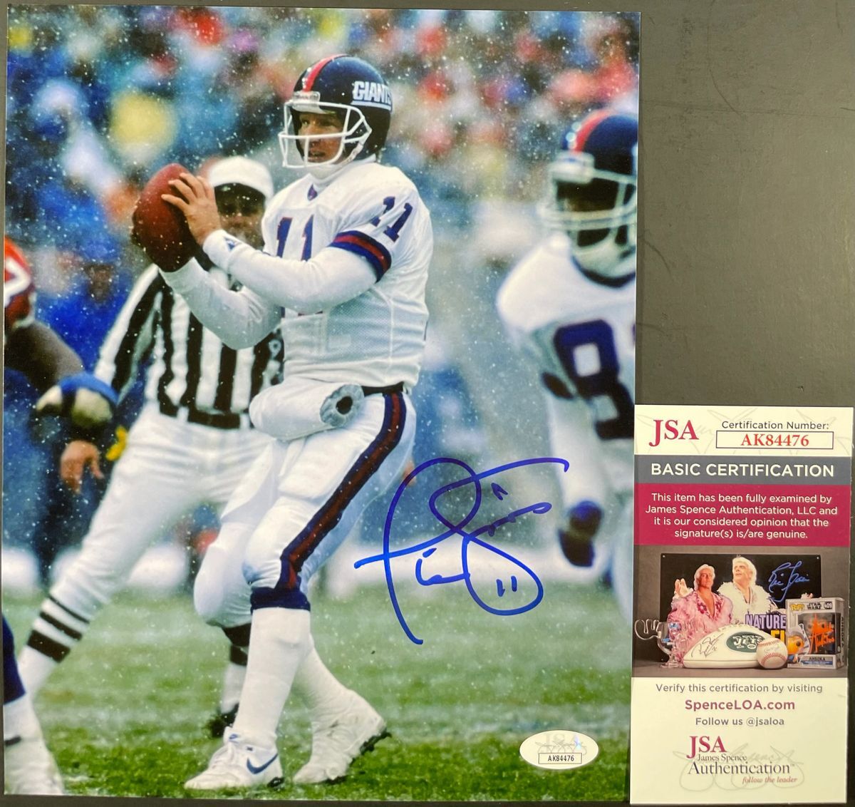 NFL Phil Simms New York Giants Super Bowl XXI MVP Signed 8x10 Photo J JSA COA