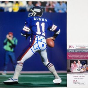 NFL Phil Simms New York Giants Super Bowl XXI MVP Signed 8x10 Photo O JSA COA