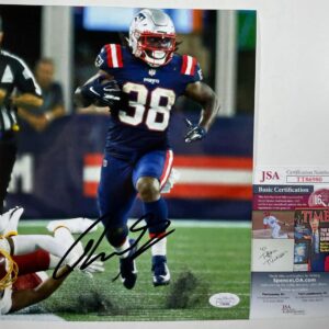 NFL Rhamondre Stevenson Signed New England Patriots 8x10 Photo A JSA COA