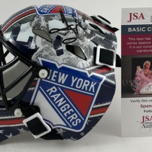 NHL Henrik Lundqvist Signed Franklin New York Rangers Mini Goalie Helmet JSA COA