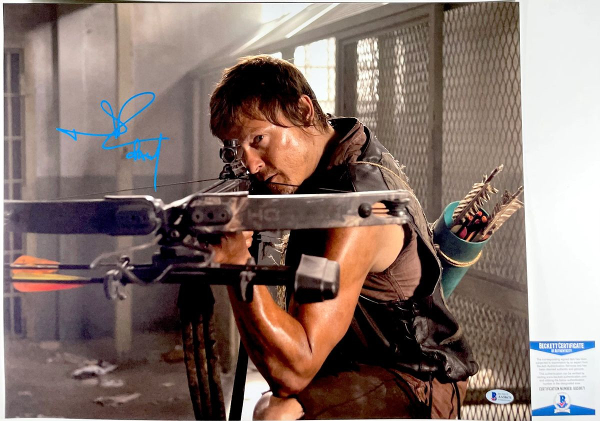 Norman Reedus Signed The Walking Dead Daryl 16x20 Photo D Autograph BAS COA