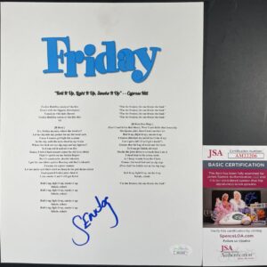 Sen Dog Signed Cypress Hill Friday Soundtrack "Roll It Up" Lyric Sheet JSA COA