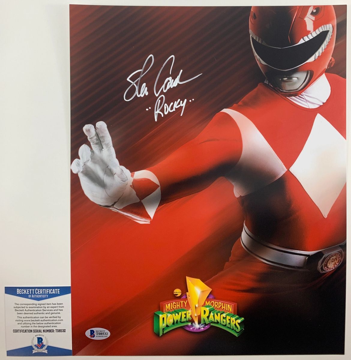 Steve Cardenas Signed Mighty Morphin Power Rangers 11x14 Photo A BAS COA