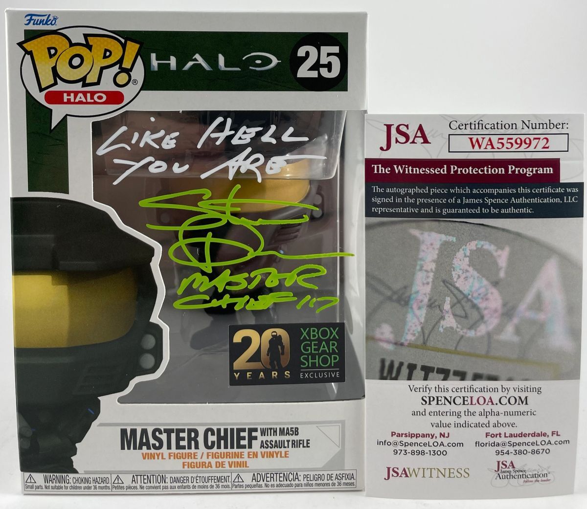 Steve Downes Signed HALO Master Chief XBOX Gear Shop Funko POP #25 JSA COA
